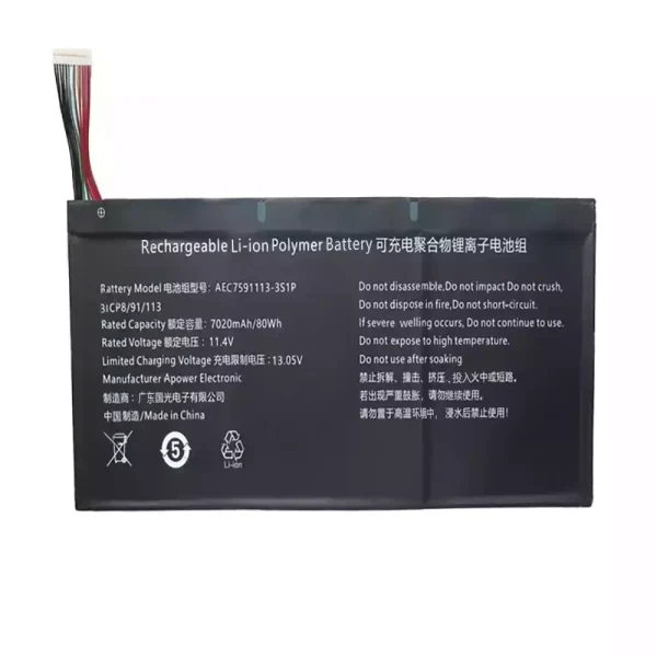 Kannettavan tietokoneen akku AEC7591113-3S1P