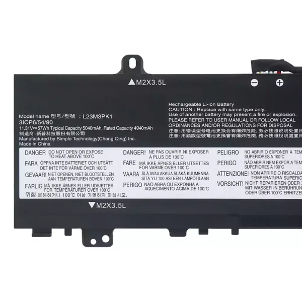 Kannettavan tietokoneen akku LENOVO L23M3PK1 L23X3PK1 L23B3PK1 L23D3PK1 L23C3PK1 - Image 3