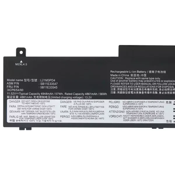 Kannettavan tietokoneen akku LENOVO L21M3PD4 - Image 3