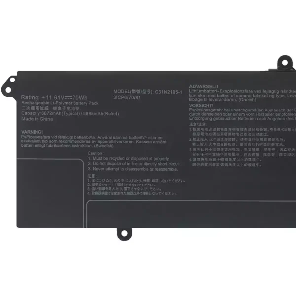 Kannettavan tietokoneen akku ASUS C31N2105-1 - Image 3
