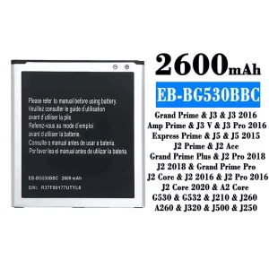 Puhelin Akku EB-BG530BBC sovittaa Samsung J3/J3 2016/J3 Pro 2016/J5/J5 2015