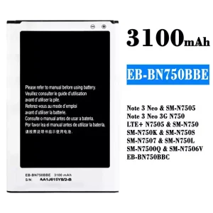 Puhelin Akku EB-BN750BBE EB-BN750BBC sovittaa Samsung Note 3 Neo