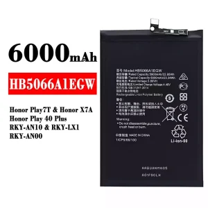Puhelin Akku HB5066A1EGW sovittaa HUAWEI Honor Play 7T/ Honor X7A/Honor Play 40 Plus