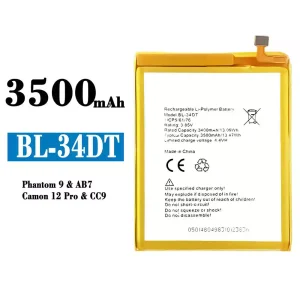 Puhelin Akku BL-34DT sovittaa Tecno Phantom 9/ Camon 12 Pro