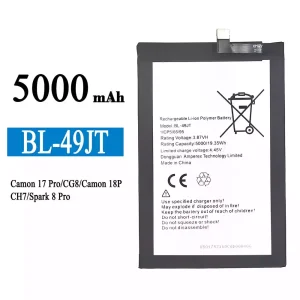 Puhelin Akku BL-49JT sovittaa Tecno Camon 17 Pro / Camon 18P / Spark 8 Pro