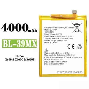 Puhelin Akku BL-39MX sovittaa Infinix S5 Pro