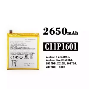 Puhelin Akku C11P1601 sovittaa Asus Zenfone 3 / Zenfone Live