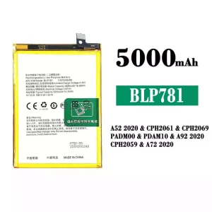 Puhelin Akku BLP781 sovittaa OPPO A52 2020 / A72 2020 / A92 2020