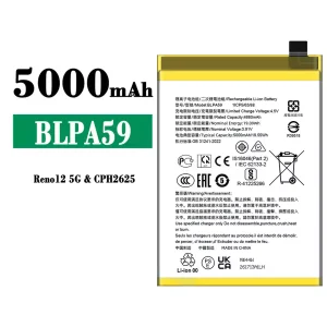 Puhelin Akku BLPA59 sovittaa OPPO Reno 12 5G