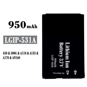 Puhelin Akku LGIP-531A sovittaa LG 450/500G/A110/A133/A170/AN160