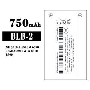 Puhelin Akku BLB-2 sovittaa Nokia NK 5210/6510/6590/7650/8210/8310/8890
