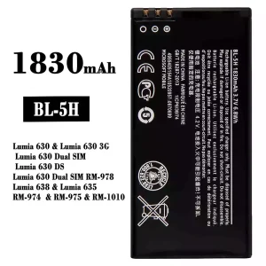 Puhelin Akku BL-5H sovittaa Nokia Lumia 630 / Lumia 638 / Lumia 635 / RM-974 / RM-975 / RM-1010