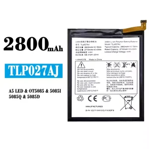 Puhelin Akku TLP027AJ sovittaa Alcatel A5 LED/OT5085/5085I/5085Q/5085D