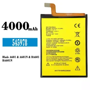 Puhelin Akku 545978 sovittaa ZTE Blade A601/A601N/BA601/BA601N