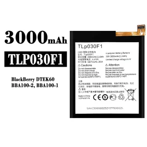 Puhelin Akku TLP030F1 sovittaa BlackBerry DTEK60/BBA100/BBA100-1/BBA100-2